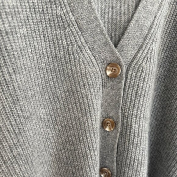 (Quince) Mongolian Cashmere Fisherman Boxy Cropped Cardigan Sweater - Picture 9 of 12